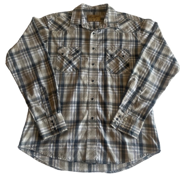 Men’s Wrangler Retro Long Sleeve Saw Tooth Pocket Western Shirt w/ Pearl Snaps - Picture 1 of 7